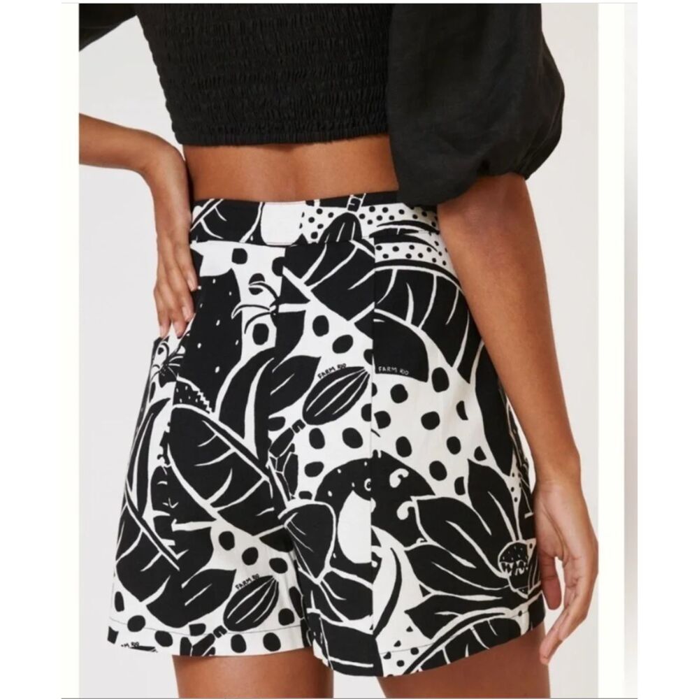 NWOT Farm Rio x Anthropologie Canvas Pattern Shorts - sz small - Picture 2 of 6